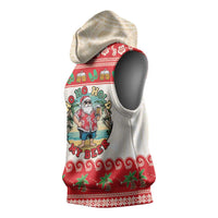 Mele Kalikimaka Hawaii Sleeveless Hoodie Funny Beer-Loving Santa Hawaiian Tropical - Polynesian Pride