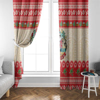 Mele Kalikimaka Hawaii Window Curtain Funny Beer-Loving Santa Hawaiian Tropical - Polynesian Pride