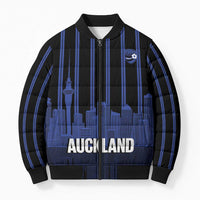 New Zealand Auckland Football Custom Bomber Puffer Jacket Go City of Sails Est 2025