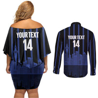 New Zealand Auckland Football Custom Couples Matching Off Shoulder Short Dress and Long Sleeve Button Shirt Go City of Sails Est 2025