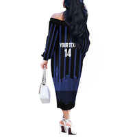 New Zealand Auckland Football Custom Off The Shoulder Long Sleeve Dress Go City of Sails Est 2025