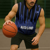 New Zealand Auckland Football Custom Sleeveless Zip Hoodie Go City of Sails Est 2025