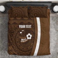 Bula Fiji Football Custom Bedding Set One Vanua One Team Tapa Pattern