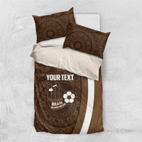 Bula Fiji Football Custom Bedding Set One Vanua One Team Tapa Pattern