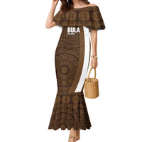 Bula Fiji Football Custom Family Matching Mermaid Dress and Hawaiian Shirt One Vanua One Team Tapa Pattern