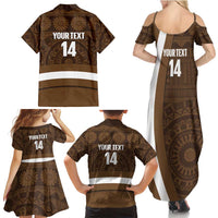 Bula Fiji Football Custom Family Matching Summer Maxi Dress and Hawaiian Shirt One Vanua One Team Tapa Pattern