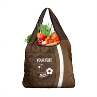 Bula Fiji Football Custom Grocery Bag One Vanua One Team Tapa Pattern