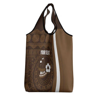 Bula Fiji Football Custom Grocery Bag One Vanua One Team Tapa Pattern