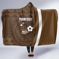 Bula Fiji Football Custom Hooded Blanket One Vanua One Team Tapa Pattern