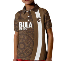 Bula Fiji Football Custom Kid Polo Shirt One Vanua One Team Tapa Pattern