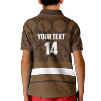 Bula Fiji Football Custom Kid Polo Shirt One Vanua One Team Tapa Pattern