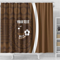 Bula Fiji Football Custom Shower Curtain One Vanua One Team Tapa Pattern