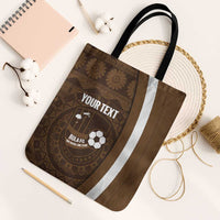 Bula Fiji Football Custom Tote Bag One Vanua One Team Tapa Pattern