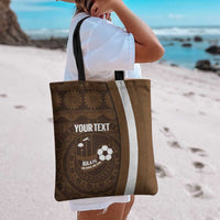 Bula Fiji Football Custom Tote Bag One Vanua One Team Tapa Pattern