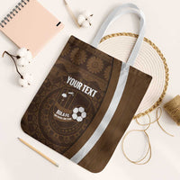Bula Fiji Football Custom Tote Bag One Vanua One Team Tapa Pattern