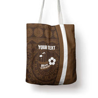 Bula Fiji Football Custom Tote Bag One Vanua One Team Tapa Pattern