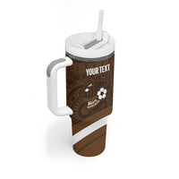 Bula Fiji Football Custom Tumbler With Handle One Vanua One Team Tapa Pattern