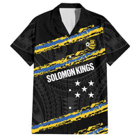 Kings Solomon Islands Football Custom Hawaiian Shirt Come On Solomons Polynesian Grunge Style LT14 Black - Polynesian Pride
