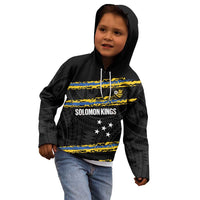 Kings Solomon Islands Football Custom Kid Hoodie Come On Solomons Polynesian Grunge Style