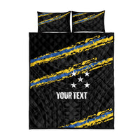 Kings Solomon Islands Football Custom Quilt Bed Set Come On Solomons Polynesian Grunge Style