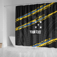 Kings Solomon Islands Football Custom Shower Curtain Come On Solomons Polynesian Grunge Style LT14 - Polynesian Pride