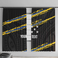 Kings Solomon Islands Football Custom Window Curtain Come On Solomons Polynesian Grunge Style