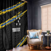 Kings Solomon Islands Football Custom Window Curtain Come On Solomons Polynesian Grunge Style