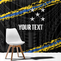 Kings Solomon Islands Football Custom Window Curtain Come On Solomons Polynesian Grunge Style