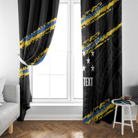Kings Solomon Islands Football Custom Window Curtain Come On Solomons Polynesian Grunge Style