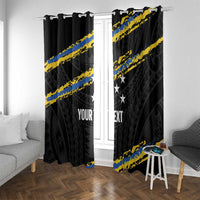 Kings Solomon Islands Football Custom Window Curtain Come On Solomons Polynesian Grunge Style