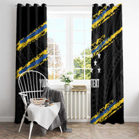 Kings Solomon Islands Football Custom Window Curtain Come On Solomons Polynesian Grunge Style