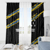 Kings Solomon Islands Football Custom Window Curtain Come On Solomons Polynesian Grunge Style