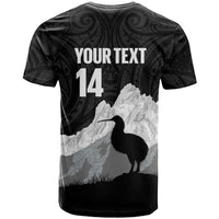 New Zealand South Island Football Custom T Shirt Aoraki Mount Cook With Kiwi Maori Pattern