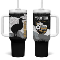 New Zealand South Island Football Custom Tumbler With Handle Aoraki Mount Cook With Kiwi Maori Pattern