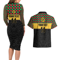 Vanuatu Football Custom Couples Matching Long Sleeve Bodycon Dress and Hawaiian Shirt Go Chiefs Basket-weave Pattern