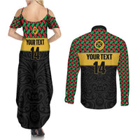 Vanuatu Football Custom Couples Matching Summer Maxi Dress and Long Sleeve Button Shirt Go Chiefs Basket-weave Pattern