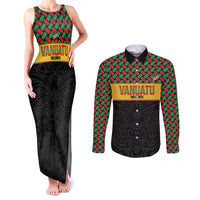 Vanuatu Football Custom Couples Matching Tank Maxi Dress and Long Sleeve Button Shirt Go Chiefs Basket-weave Pattern