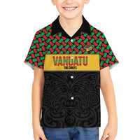 Vanuatu Football Custom Family Matching Short Sleeve Bodycon Dress and Hawaiian Shirt Go Chiefs Basket-weave Pattern