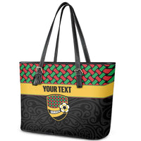 Vanuatu Football Custom Leather Tote Bag Go Chiefs Basket-weave Pattern