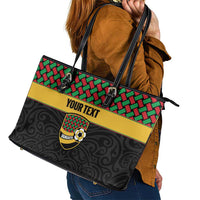Vanuatu Football Custom Leather Tote Bag Go Chiefs Basket-weave Pattern