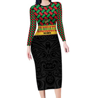 Vanuatu Football Custom Long Sleeve Bodycon Dress Go Chiefs Basket-weave Pattern