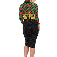 Vanuatu Football Custom Long Sleeve Bodycon Dress Go Chiefs Basket-weave Pattern