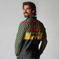 Vanuatu Football Custom Long Sleeve Polo Shirt Go Chiefs Basket-weave Pattern
