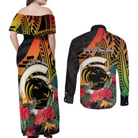 Vanuatu Boar Tusk Yumi Yumi Yumi Couples Matching Off Shoulder Maxi Dress and Long Sleeve Button Shirt Independens Dei Long God Yumi Stanap