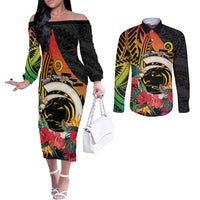 Vanuatu Boar Tusk Yumi Yumi Yumi Couples Matching Off The Shoulder Long Sleeve Dress and Long Sleeve Button Shirt Independens Dei Long God Yumi Stanap