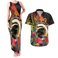 Vanuatu Boar Tusk Yumi Yumi Yumi Couples Matching Tank Maxi Dress and Hawaiian Shirt Independens Dei Long God Yumi Stanap