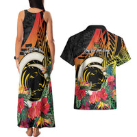 Vanuatu Boar Tusk Yumi Yumi Yumi Couples Matching Tank Maxi Dress and Hawaiian Shirt Independens Dei Long God Yumi Stanap