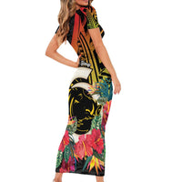 Vanuatu Boar Tusk Yumi Yumi Yumi Family Matching Short Sleeve Bodycon Dress and Hawaiian Shirt Independens Dei Long God Yumi Stanap