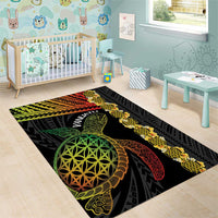 Vanuatu Sand Drawing Turtle Area Rug Happy Independence Day