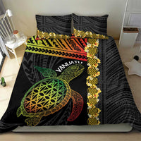 Vanuatu Sand Drawing Turtle Bedding Set Happy Independence Day
